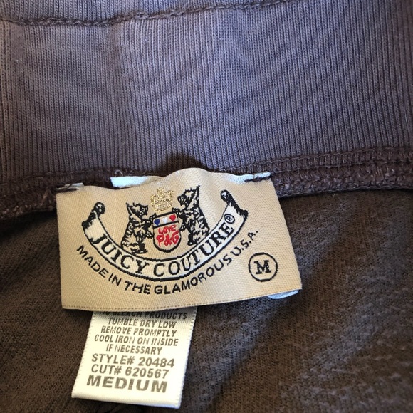 Vintage Juicy Couture Brown Velour Cropped Pants - Picture 3 of 4